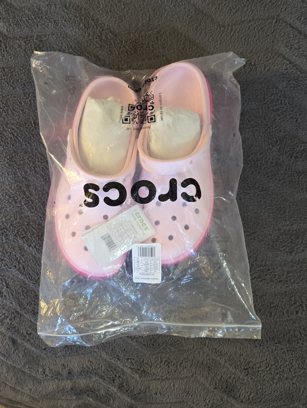 CROCS Light Pink Unisex Crocs with Pink Trim